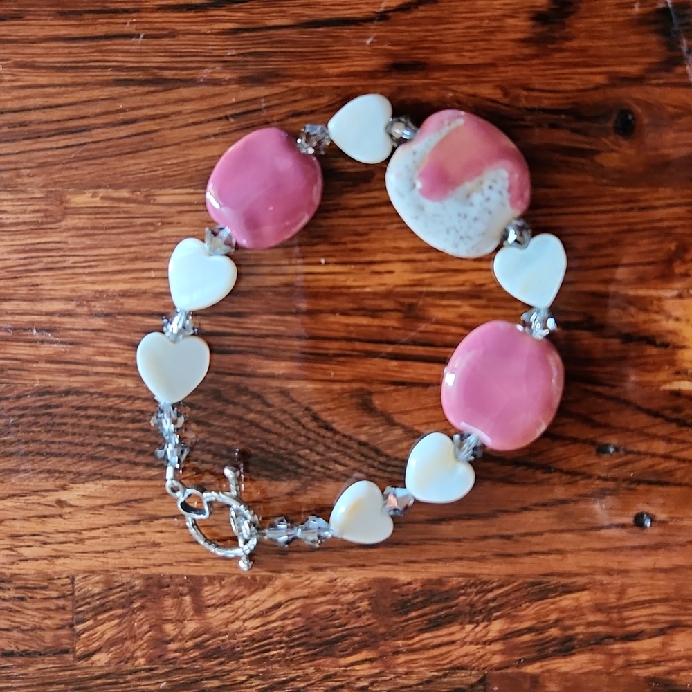 Mother Of Pearl Heart Bracelet